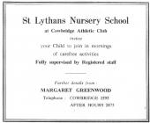 St Lythan's nursery school, Cowbridge 1968 