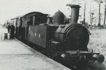 Steam train at Cowbridge station 1949 