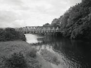 The Bailey bridge over the Afon Dyfi at Cemmaes...
