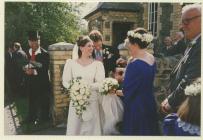 Wedding at Hyssington Methodist Church, 1995.