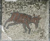 Four Seasons mosaic detail –  hunting dog or bear