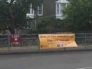 Signs by the Roundabout on Llanbadarn Road...