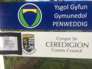 Signs at Penweddig Comprehensive School...