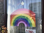 Rainbows in Windows, Aberdare, March 2020