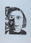 Linocut print of Stevie Smith by Paul Peter Piech