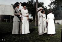 Llangibby House party, with a group of well...