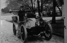 Llangibby House, car and driver, 1902