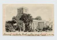 Postcard of the Church, Llanelly, 1901