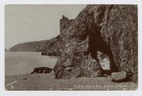 Postcard of Natural arch, Dixcart Bay, Sark. 1906