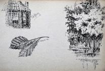 Drawings, house, leaves and trees May 22nd,...