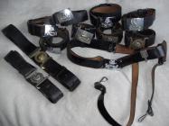 Old police belts and buckles