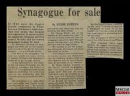 Western Mail extract titled 'Synagogue for...