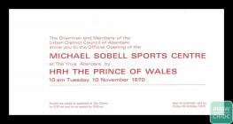 Invitation to the opening of the Michael Sobell...