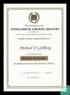 A certificate for Michael D Goldberg...