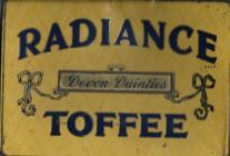 A 'Radiance' toffee tin belonging to...