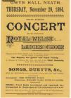 Poster for Royal Welsh Ladies Choir at Neath, 1894