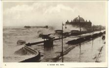 Rough Sea at Rhyl Promenade 1935