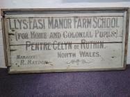 Llysfasi Manor Farm School Sign c.1930s