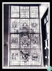 Black and white photograph of the stained glass...