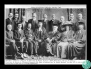 Black and white photograph of notables gathered...