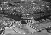 Aerial views of Barry Docks 