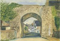 Southgate arch, Cowbridge, painting by Janet...