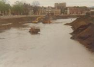 Taff flood prevention construction. May 1981.