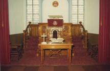 Pulpit and altar, Rehoboth Chapel, Holywell, 1968