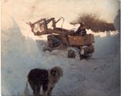 Snow at Blaengyfre farm, Dolgran, Pencader, 1982