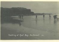 Porthcawl: Bathers paddling at Rest Bay
