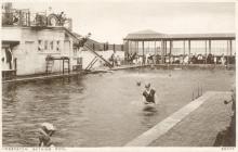 Y Pwll Ymdrochi, Prestatyn, 1926 Cerdyn post...