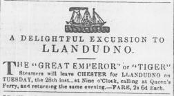 Newspaper advertisement for Steamer excursion...