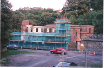Textile mill being demolished, Holywell