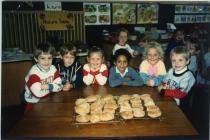 Pupils at Douglas Road Infant School, Colwyn Bay