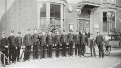 Postal workers outside Holywell Post Office.