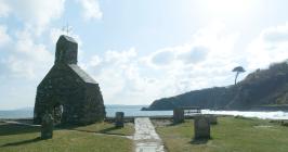 St Brynach's Church ruins in Cwm yr eglwys,...