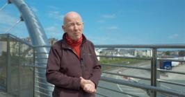 Gareth Huws on the Celtic Gateway Bridge...