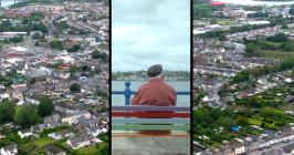 Triptych: aerial views of Pembroke Dock, David...