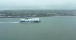 Irish Ferries vessel travelling up the Milford...