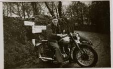 Photo of man on motorbike with Crymych and...
