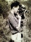 RAF Airman Ivor Thomas filming with his 35mm...