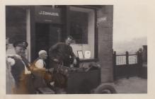 Car in front of the Cwmystwyth village shop