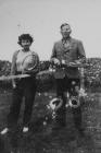 Betty and Reuben Codd at a tennis net, Skomer...