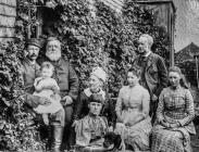 The Davies family outside the farmhouse, Skomer...