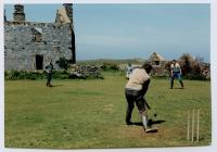 Game of cricket at Old Farm, Skomer Island,...