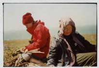 Working on Skomer Island, May 2002