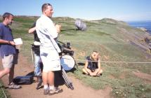 Filming at The Wick, Skomer Island, September...