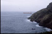 Tanker close to North Haven, Skomer Island, 1998.