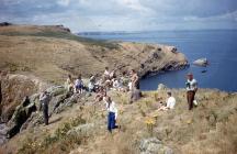 Visitors to Skomer Island, 1961.