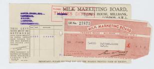 Milk Marketing Board Debit Note